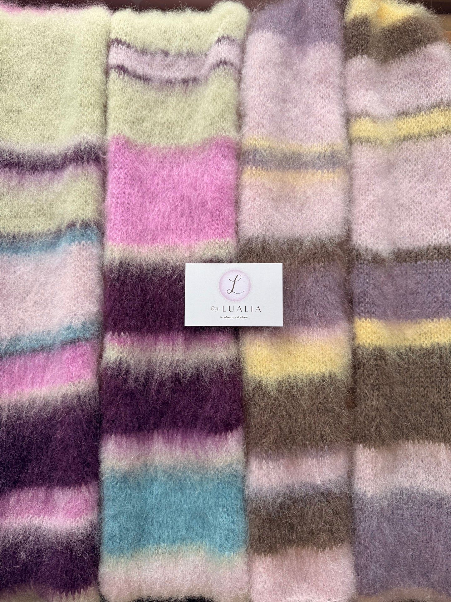 1 of 1 fluffy striped scarf - lotus flower 🪷 made to order