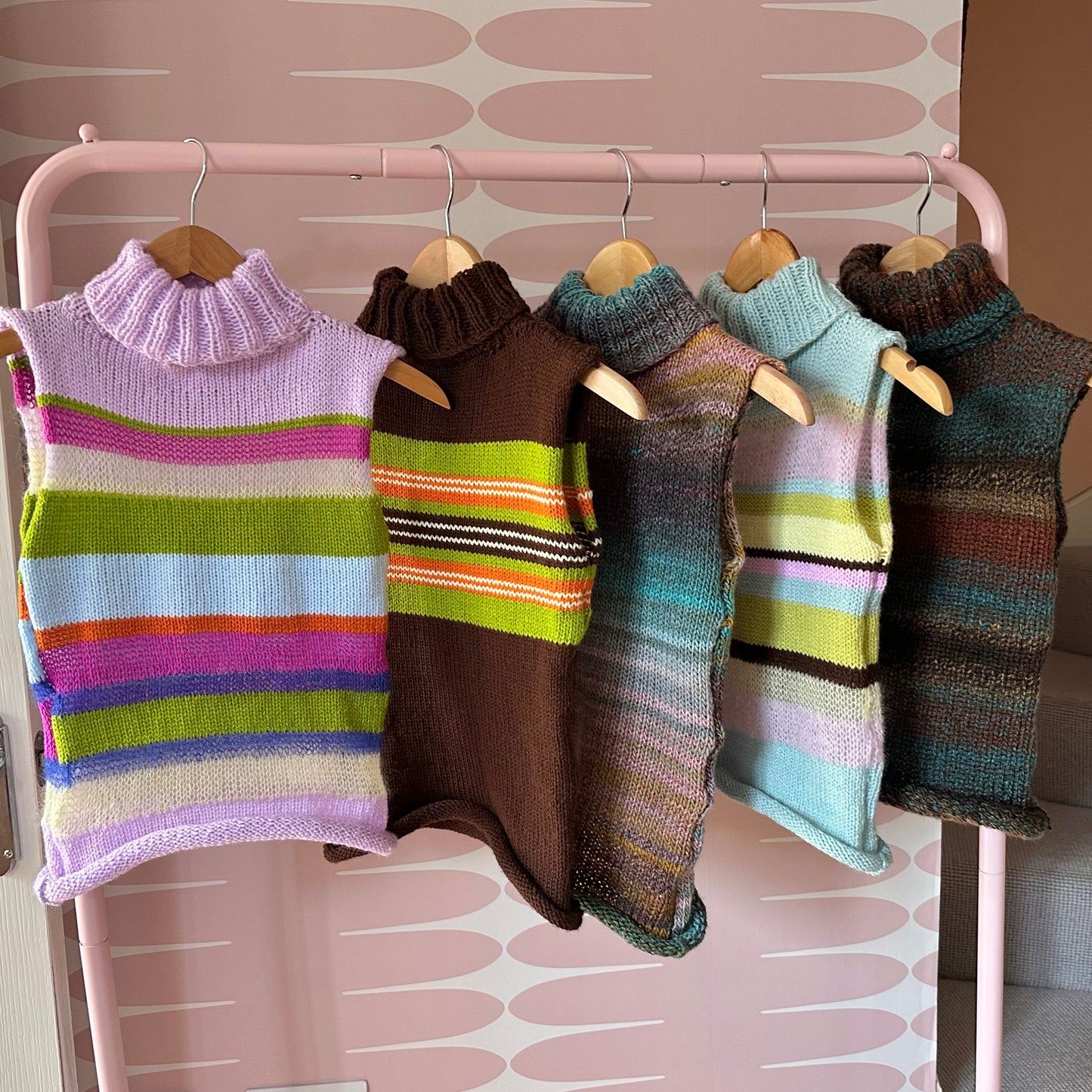 The Mariposa Vest - striped turtleneck knit vest