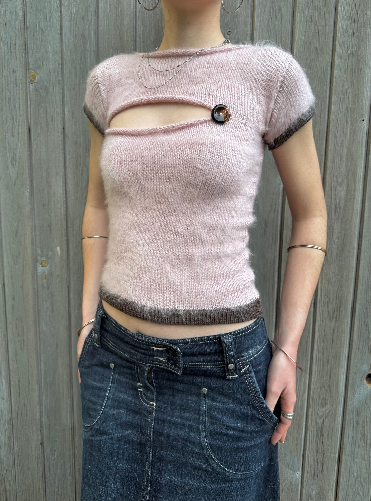 The “cute as a button” knitted tee - dusky pink