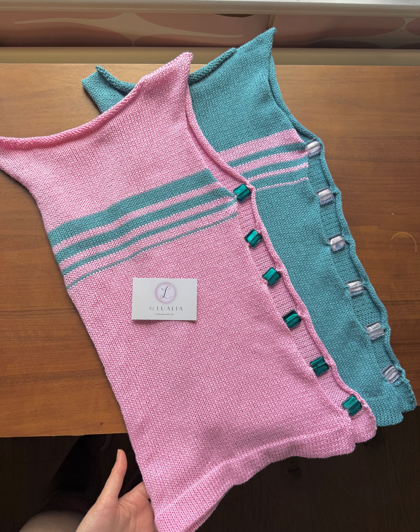 1 of 1 Bead Vest - Candy Sorbet (pre made in size S) 🩷