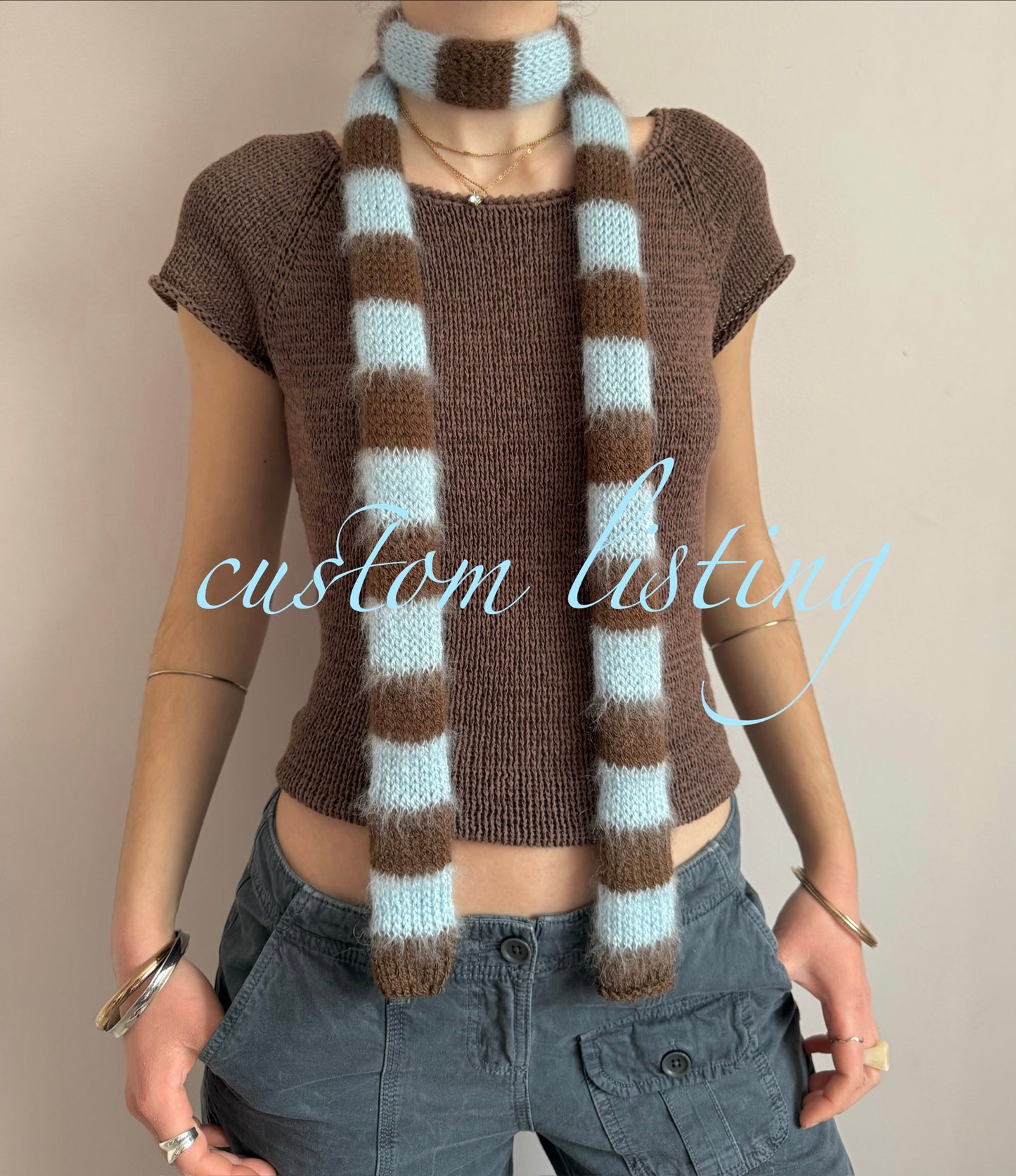 Custom listing for striped scarf, gloves & beanie