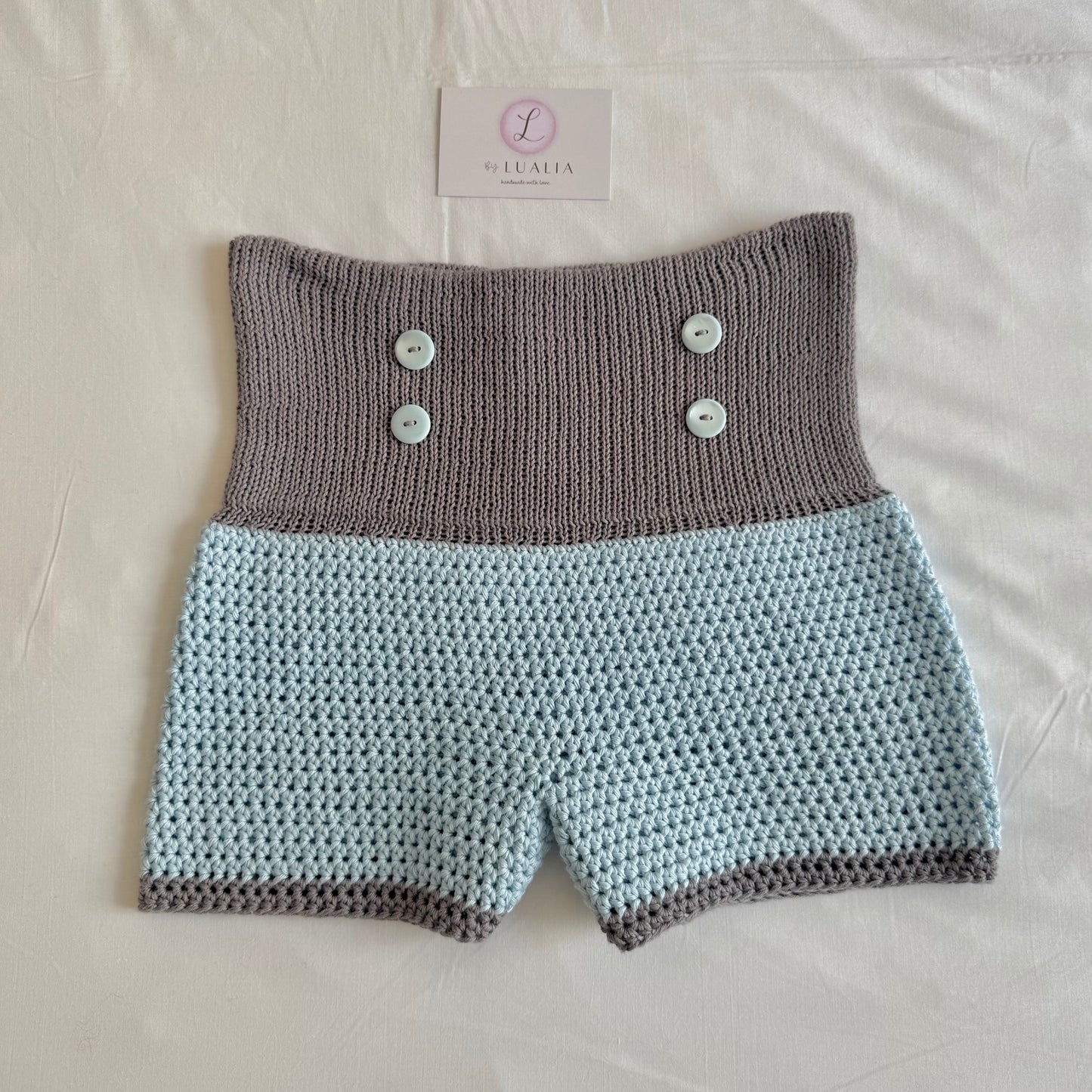 The Baby Blue Button Set - choose the set or vest/shorts individually 🩵