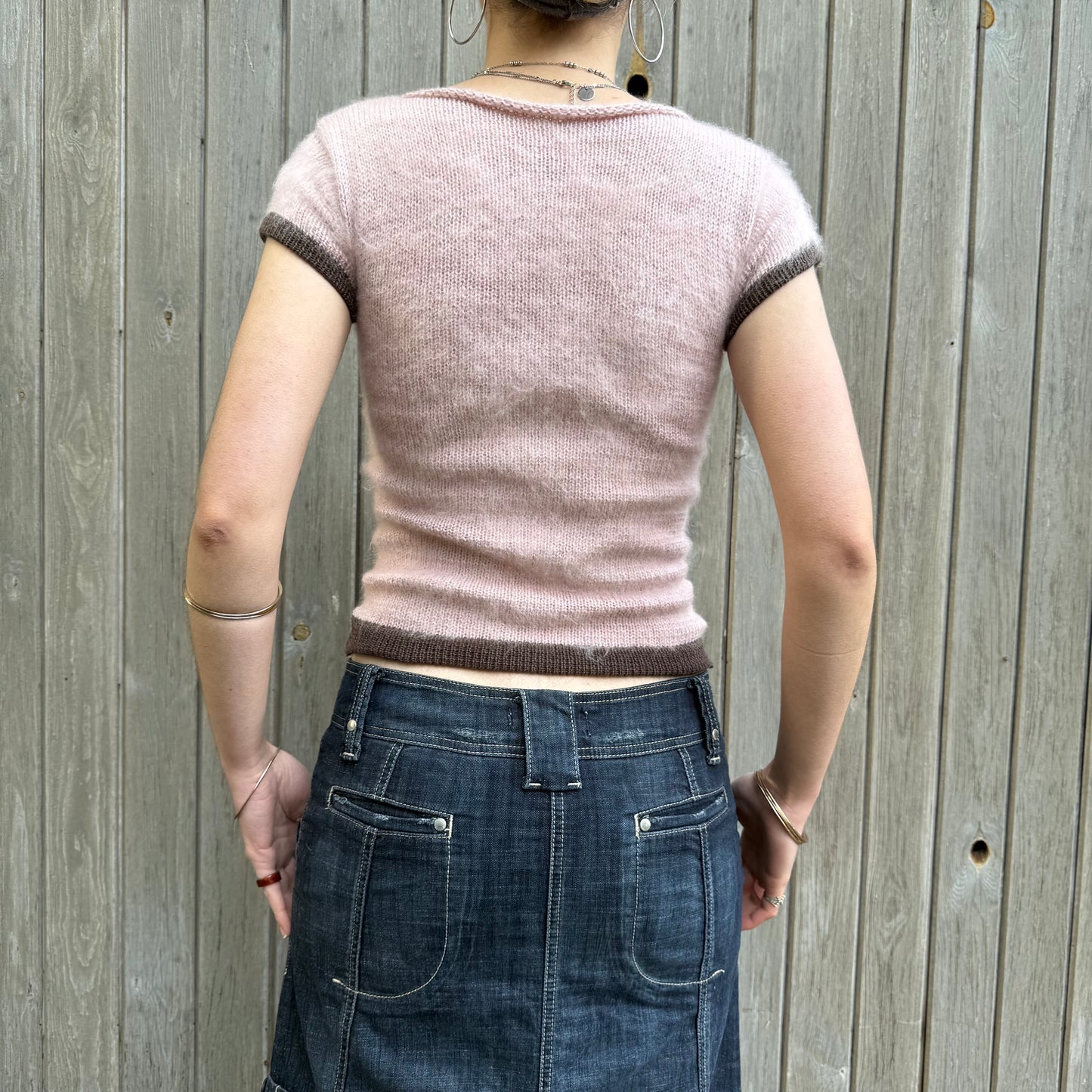 The “cute as a button” knitted tee - dusky pink