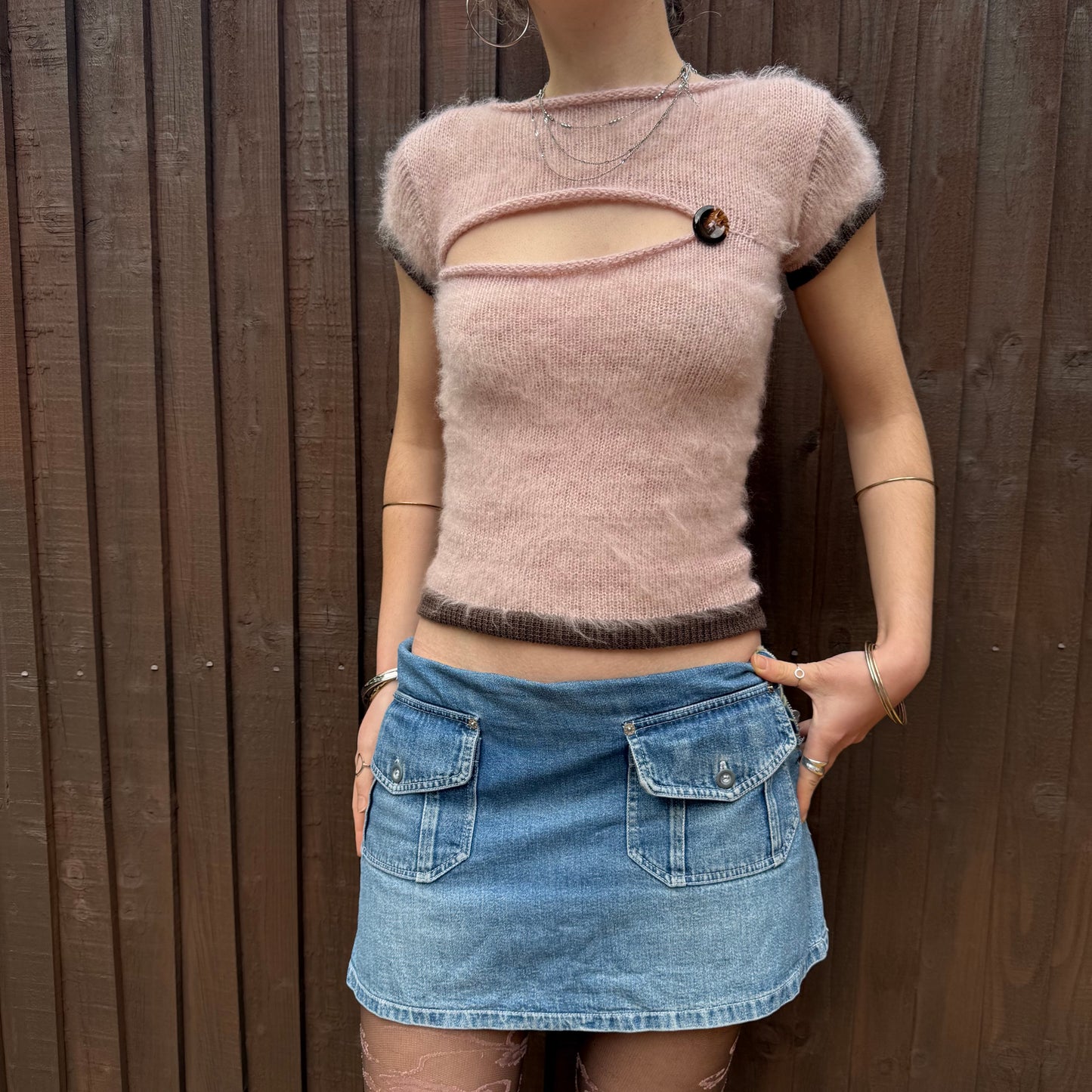 The “cute as a button” knitted tee - dusky pink
