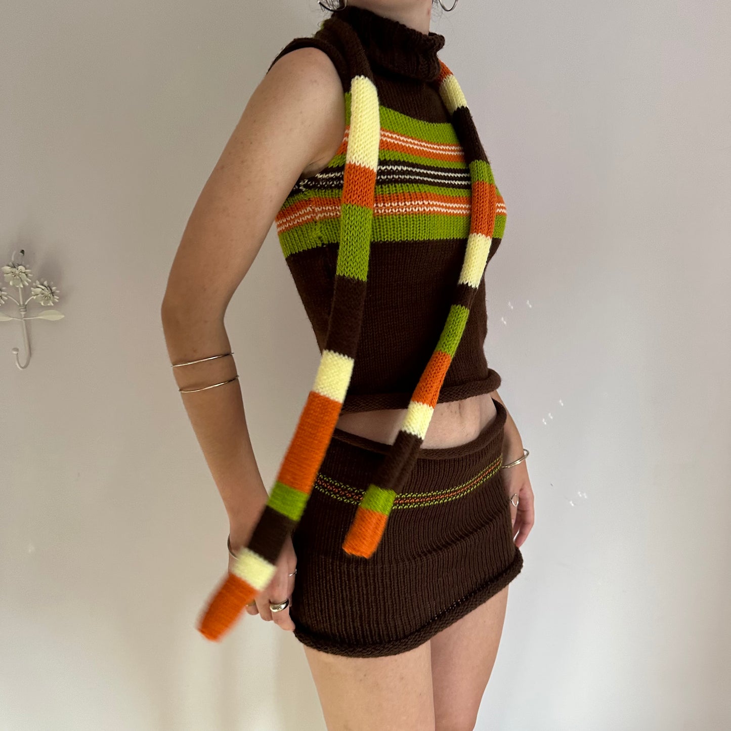 The Linea Vest - striped turtleneck knit vest