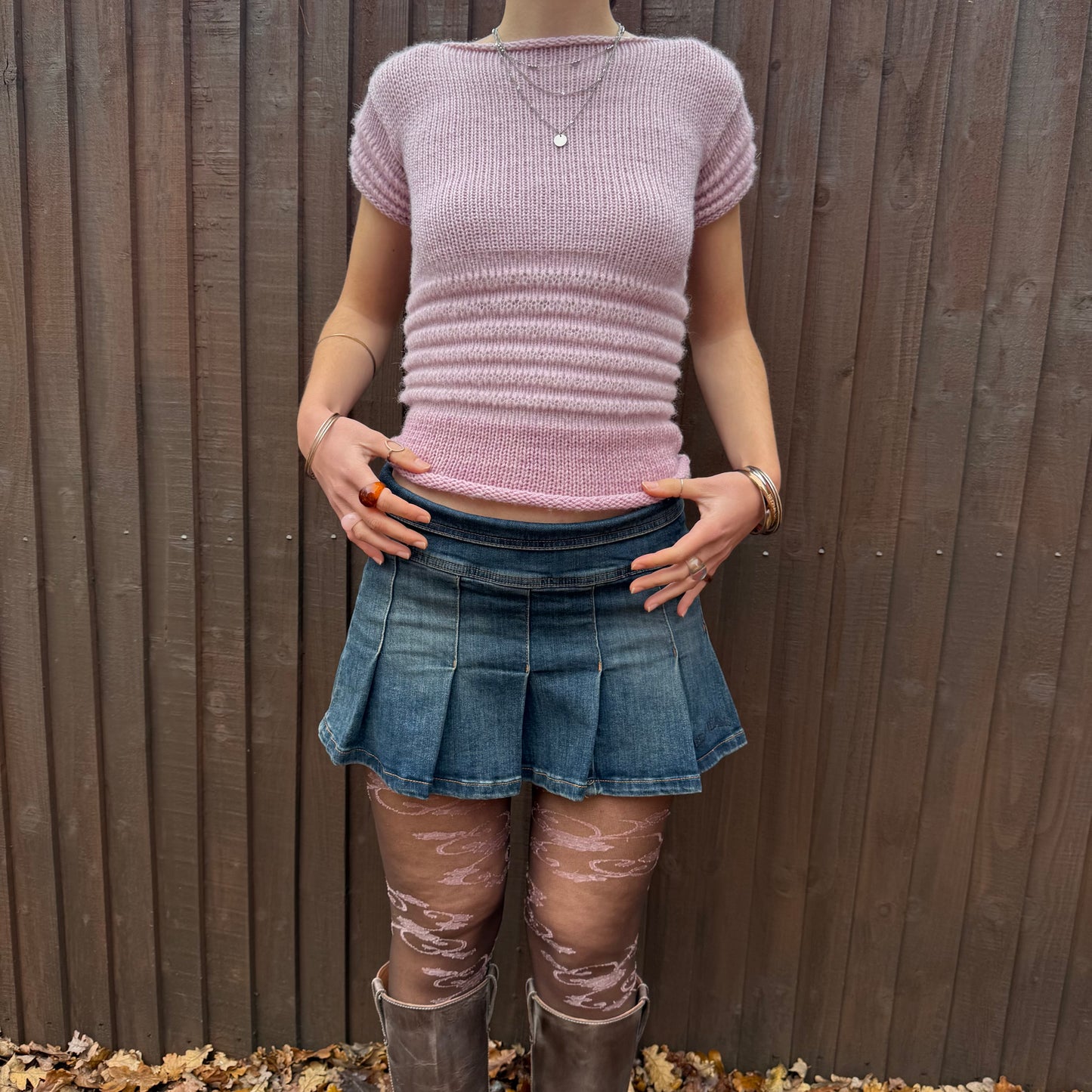 The Ripple Tee in dusky pink - handmade shirred top with puff sleeves (pre made in size S)