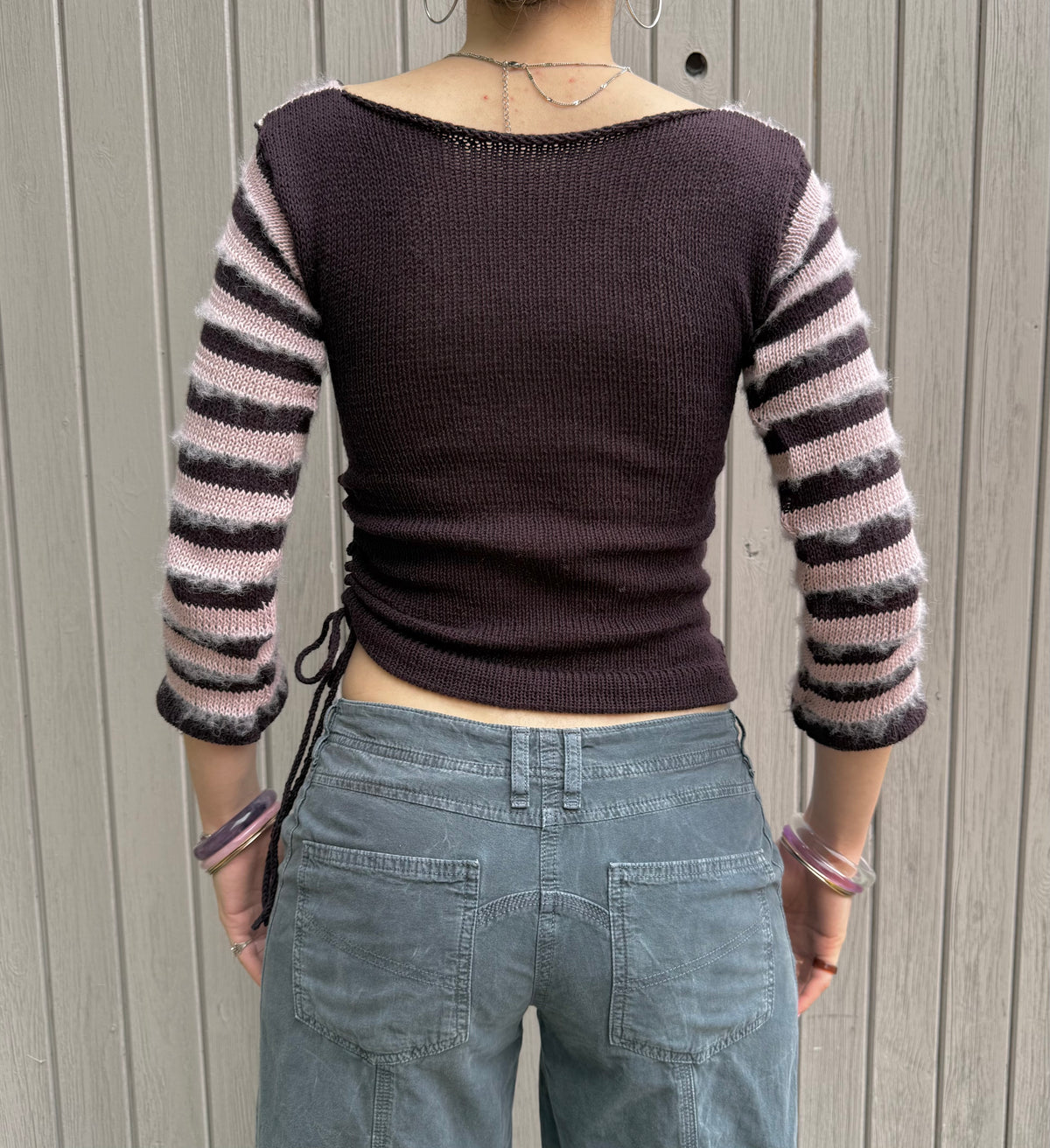 The Sugar Plum V-neck Wrap Top with 3/4 Sleeves (pre made in S)