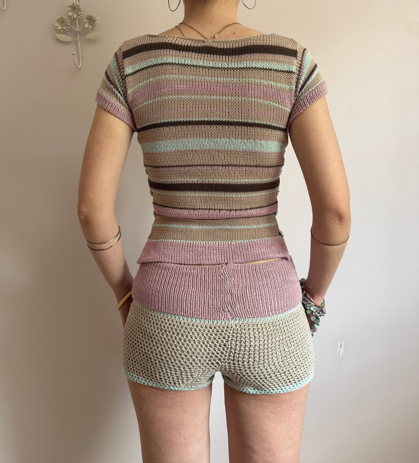 Mint Latte Button Shorts - limited edition (pre made in S)