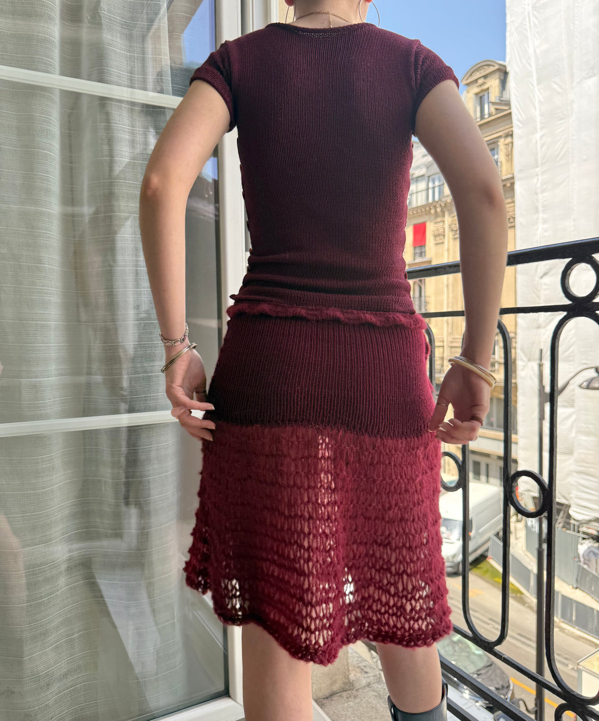 Bordeaux Midi Skirt (pre made in S)