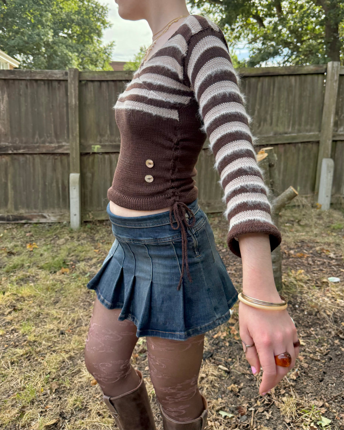 The Hazelnut V-neck Wrap Top - with 3/4 Sleeves (pre made in S)