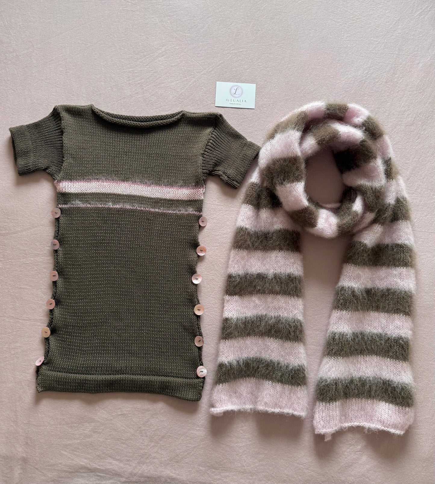 Pink and brown fluffy striped scarf - choose full width or skinny 🌸🤎 pre made