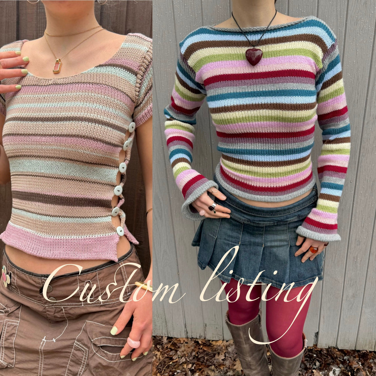 Custom listing for scoop neck striped long sleeve 🌟 ⋆˚꩜｡