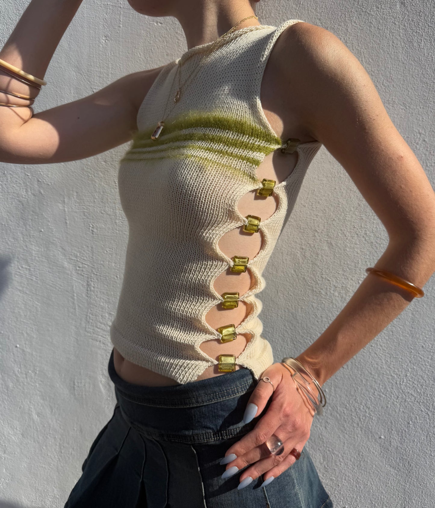 1 of 1 Bead Vest - Lime Zest (pre made in size XS-S) 🍋‍🟩