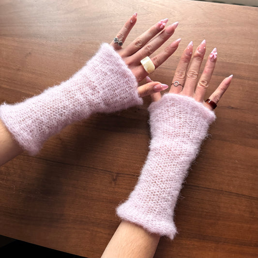 Handmade reversible knitted mohair hand warmers - 7 COLOUR OPTIONS