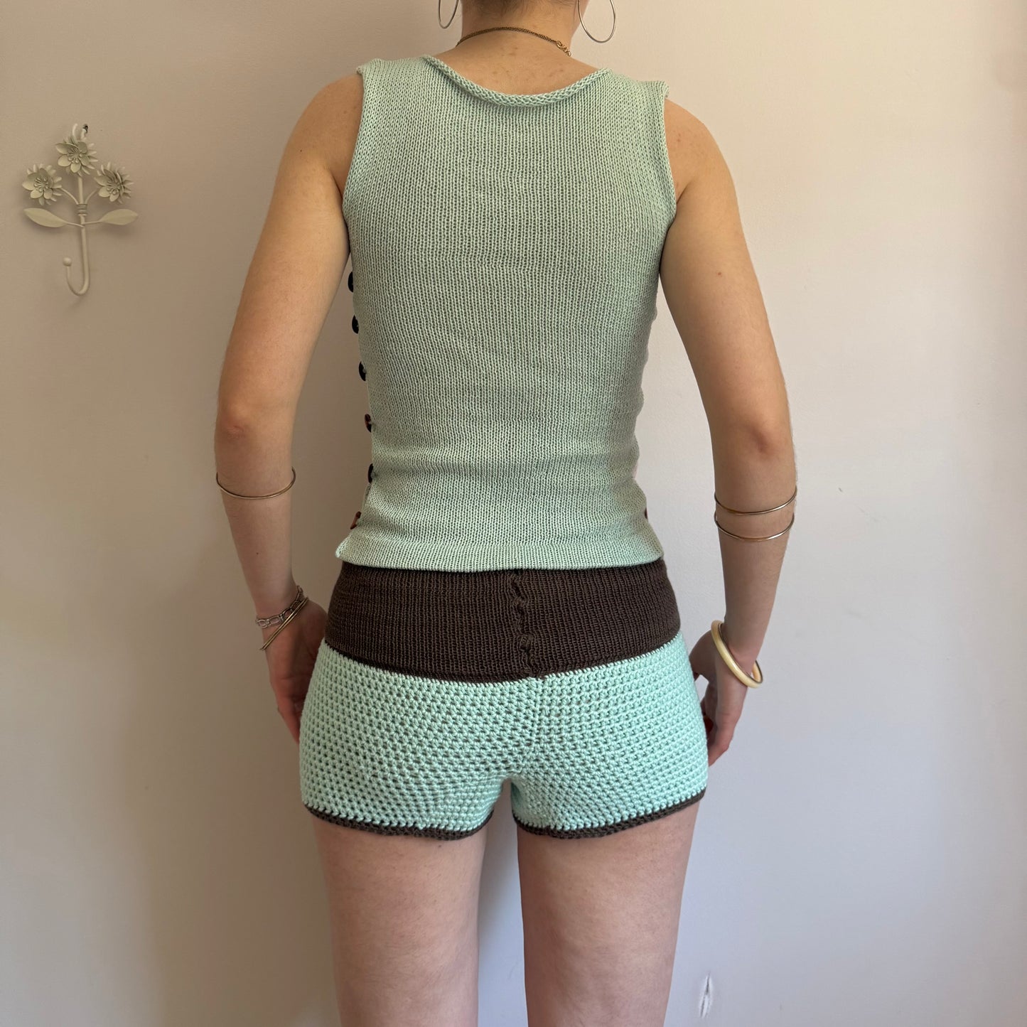 Mint Choc Chip Button Shorts - limited edition (pre made in S)