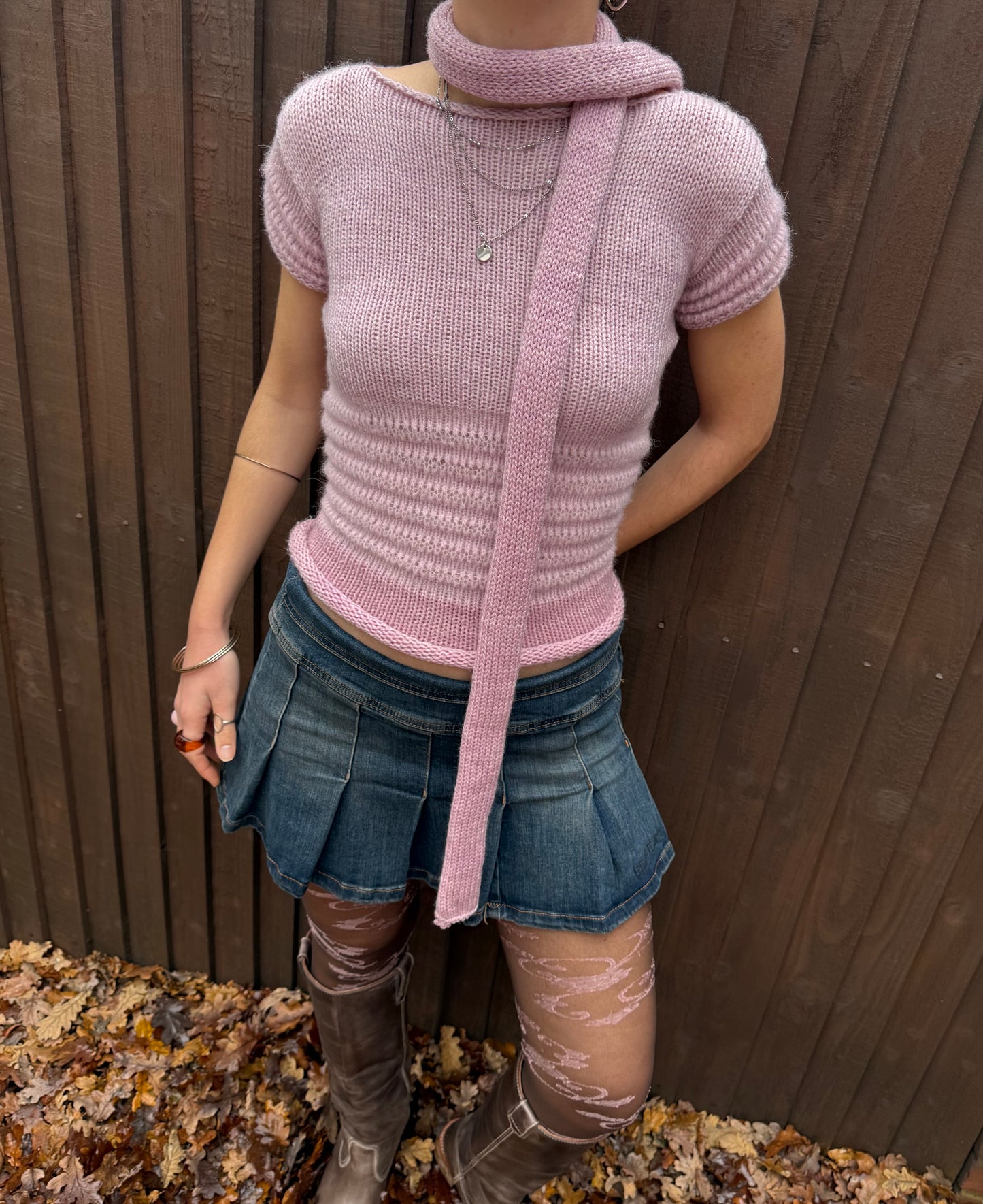 The Ripple Tee in dusky pink - handmade shirred top with puff sleeves (pre made in size S)