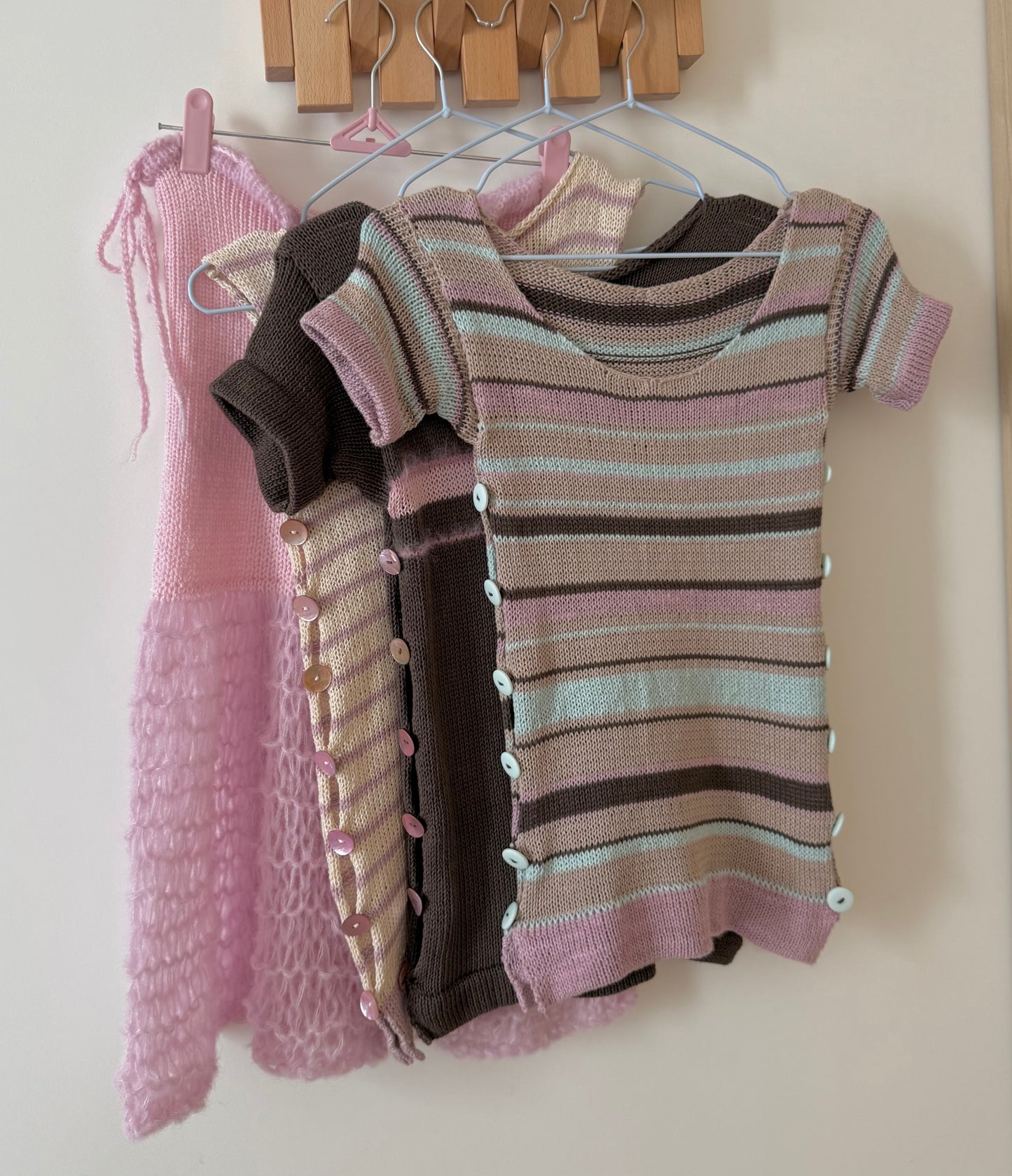 Mint Latte Scoop Neck Pearl Tee (pre made in XS)