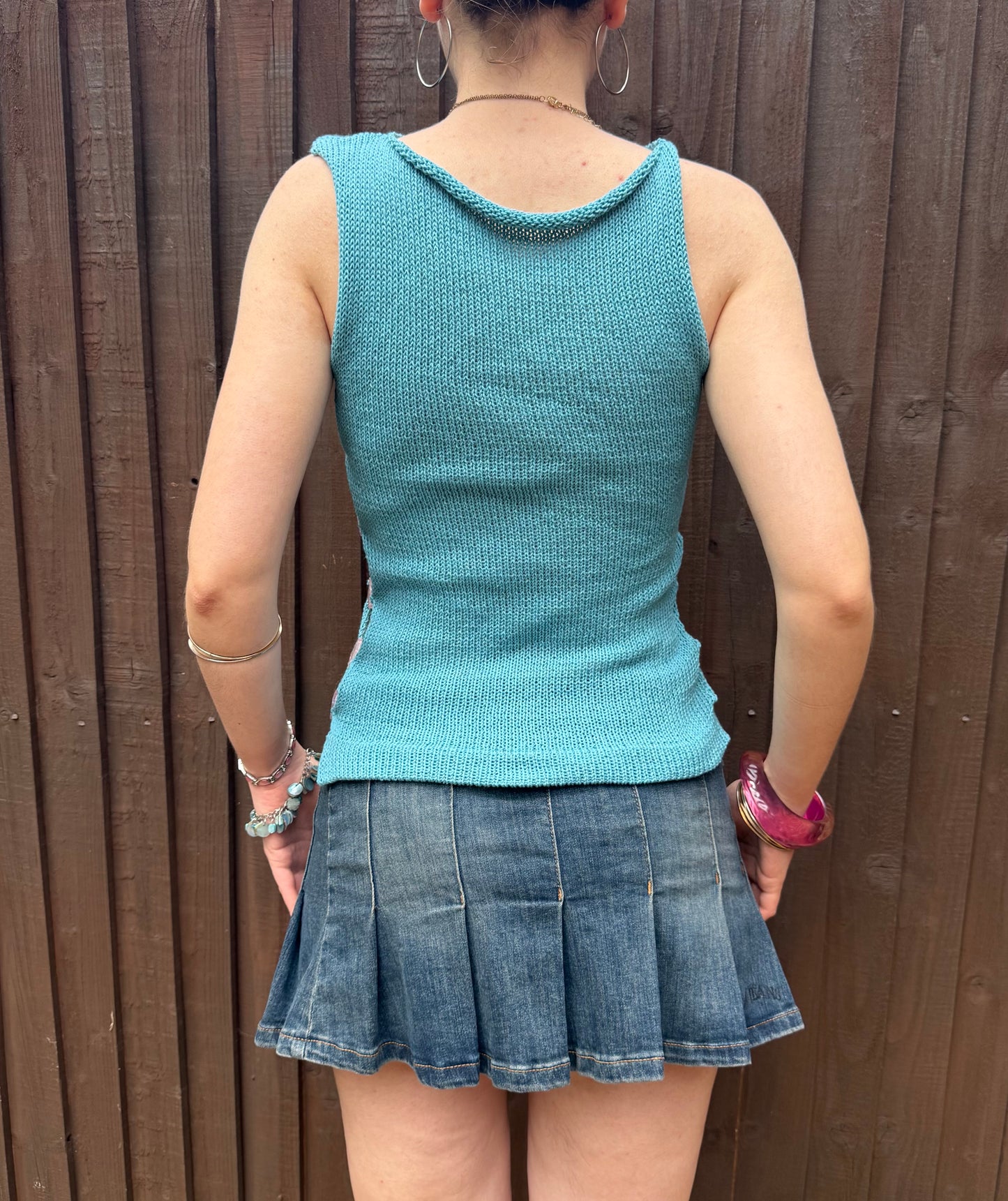 1 of 1 Bead Vest - Aqua Bloom (pre made in size S-M) 🩵🌸