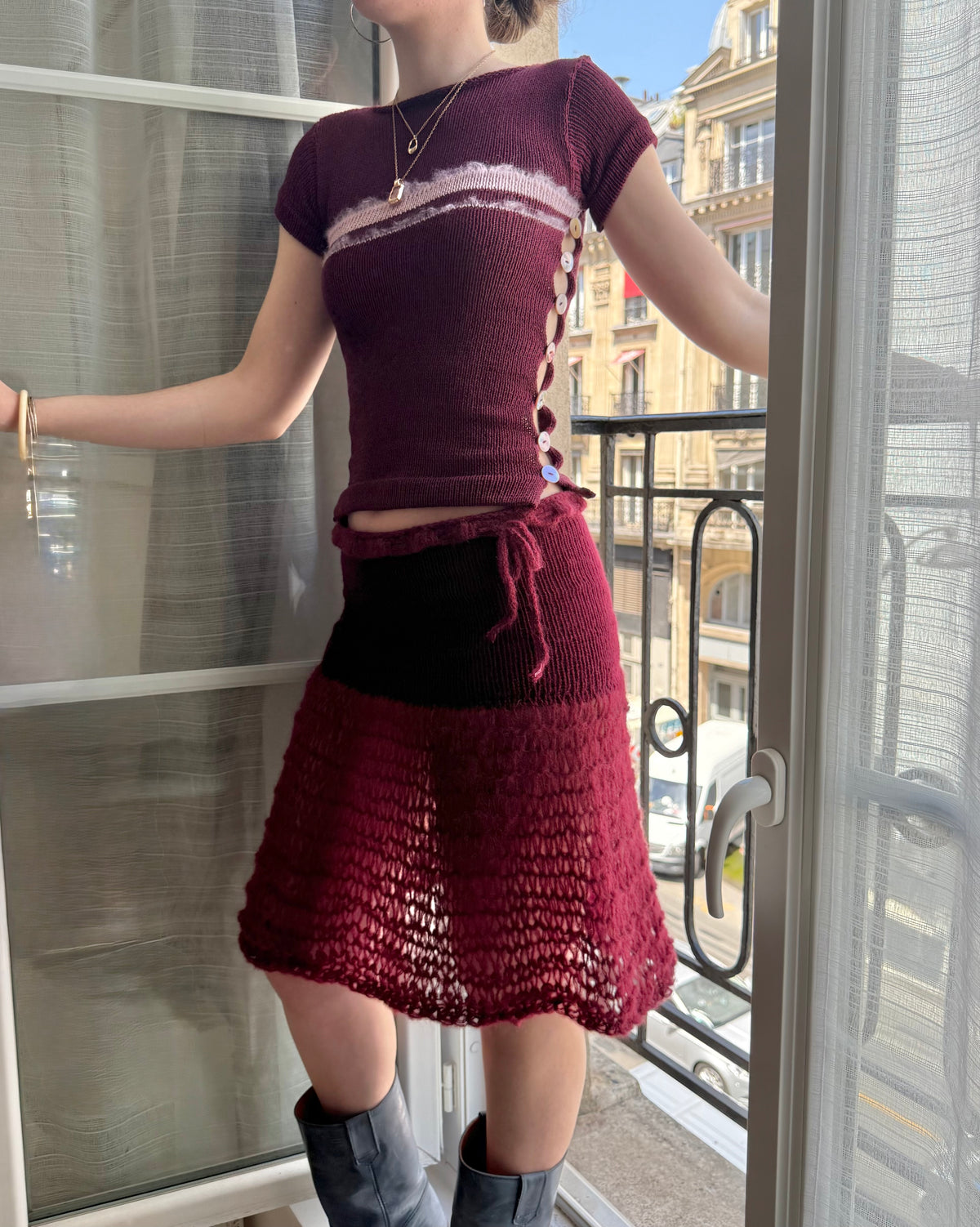 Bordeaux Pearl Tee - limited edition (pre made in XS)