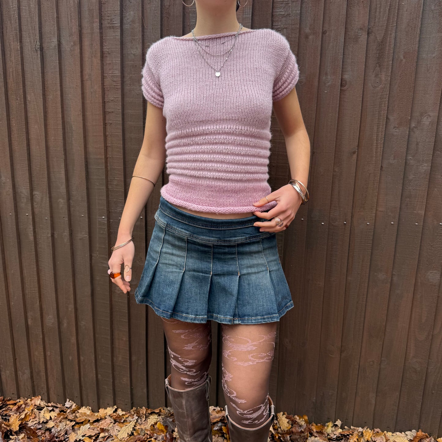 The Ripple Tee in dusky pink - handmade shirred top with puff sleeves (pre made in size S)