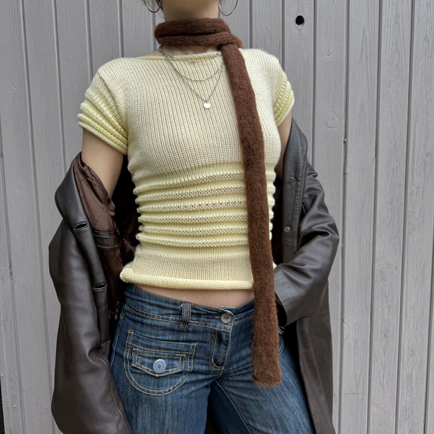 The Ripple Tee in butter yellow - handmade shirred top with puff sleeves (pre made in size S)