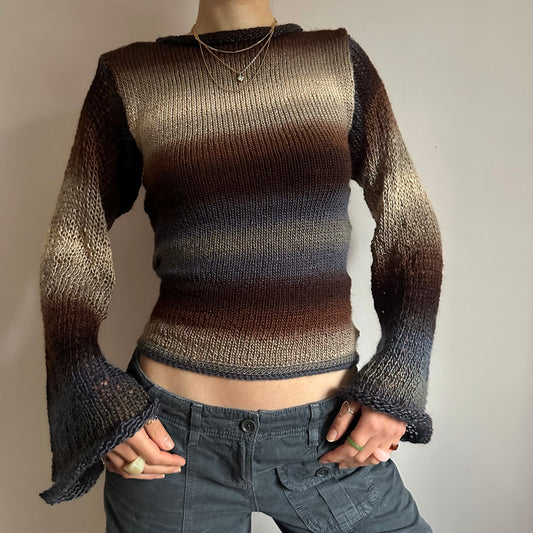 The Seashell Sweater - handmade knitted flared sleeve jumper
