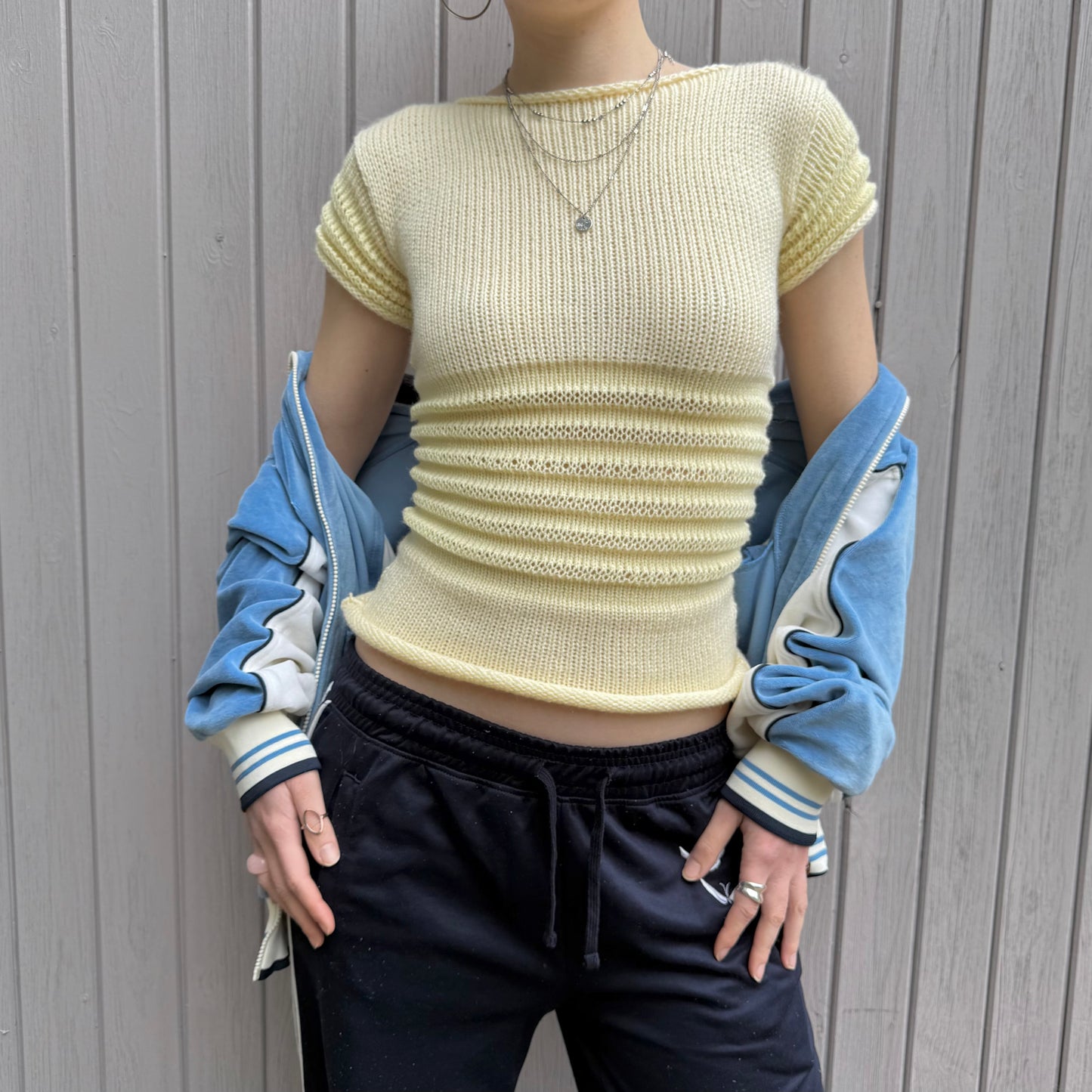 The Ripple Tee in butter yellow - handmade shirred top with puff sleeves (pre made in size S)
