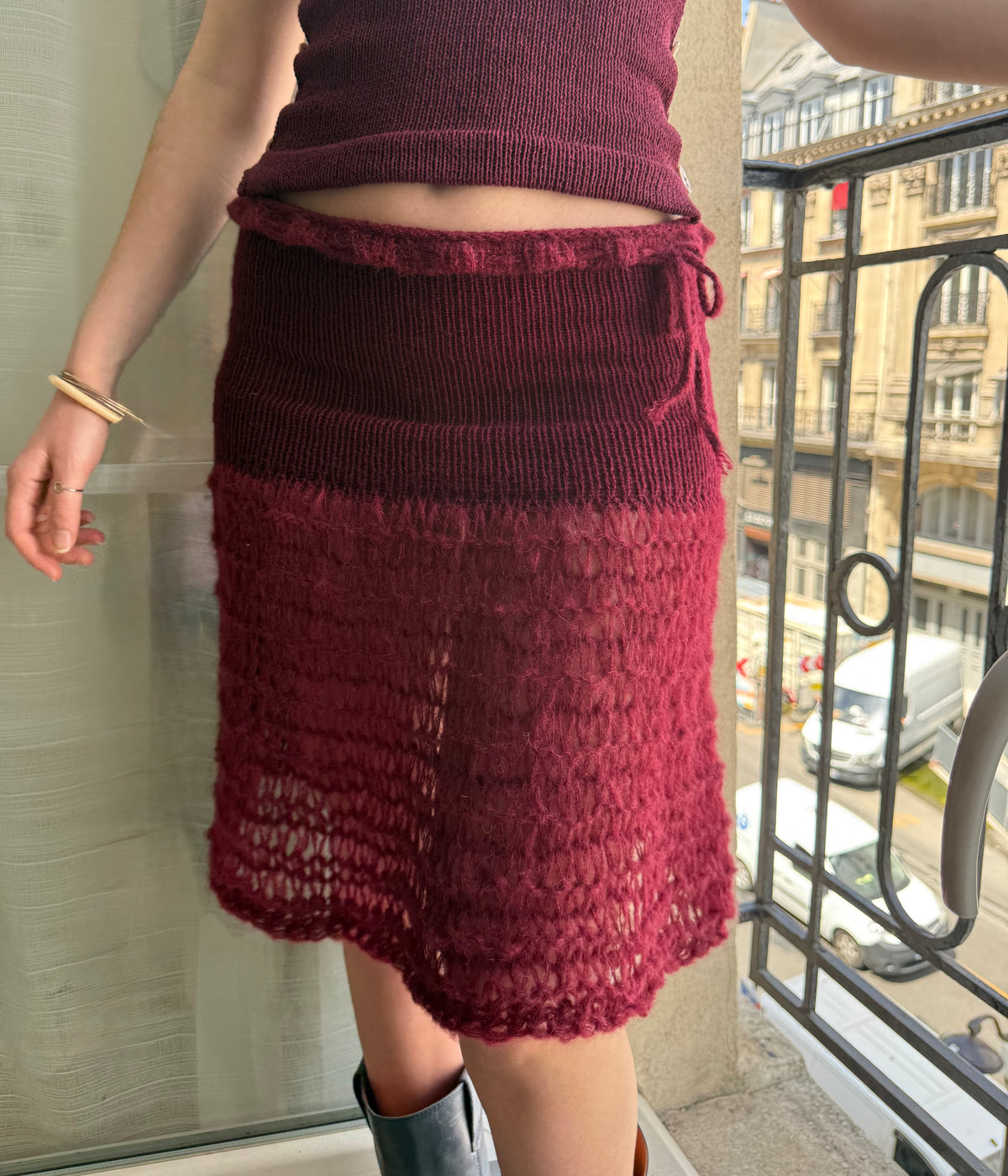 Bordeaux Midi Skirt (pre made in S)