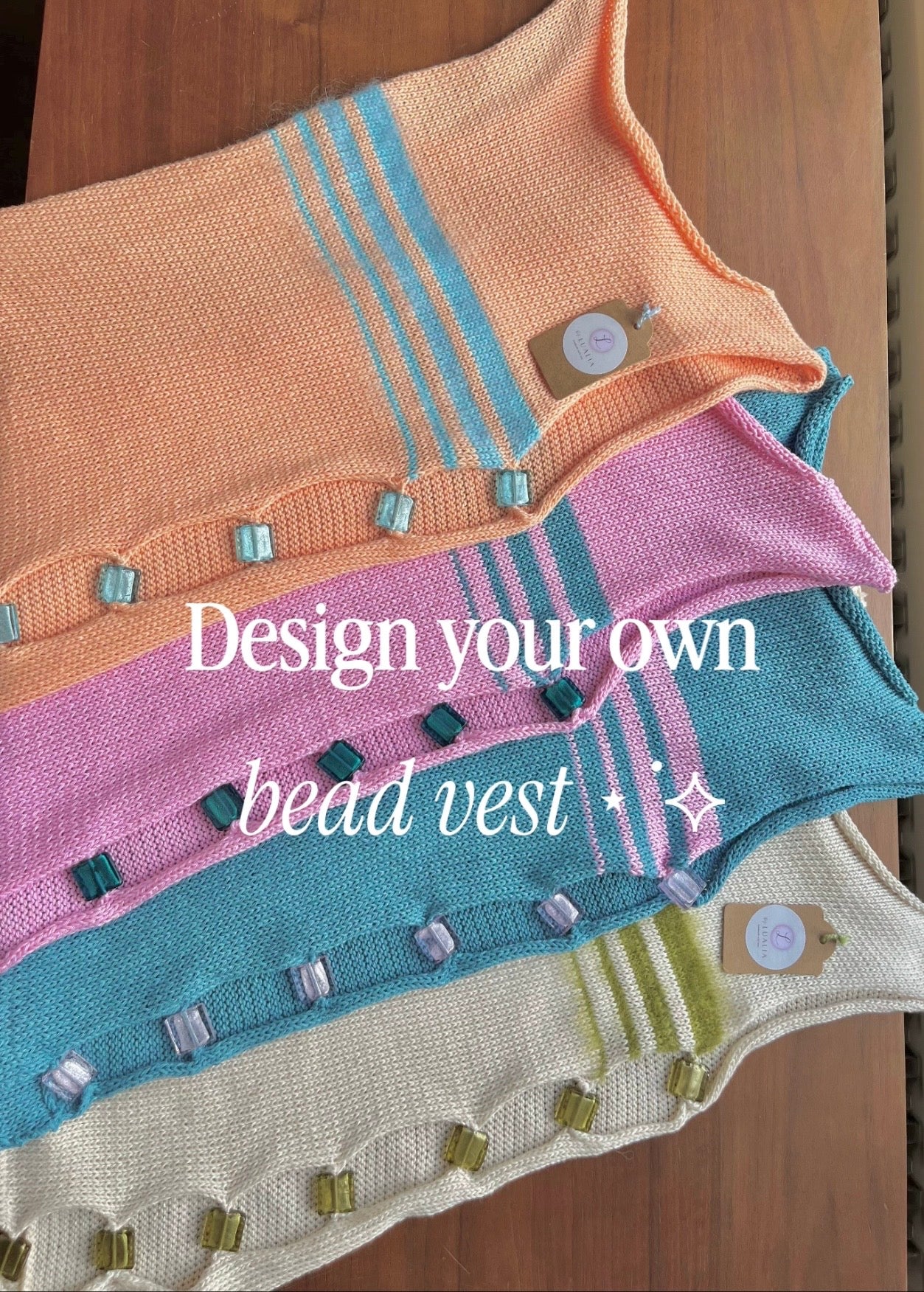 Design Your Own Bead Vest (Custom Colours + Sizing) ๋࣭⭑ ⋆.˚˖࿔ ࣪