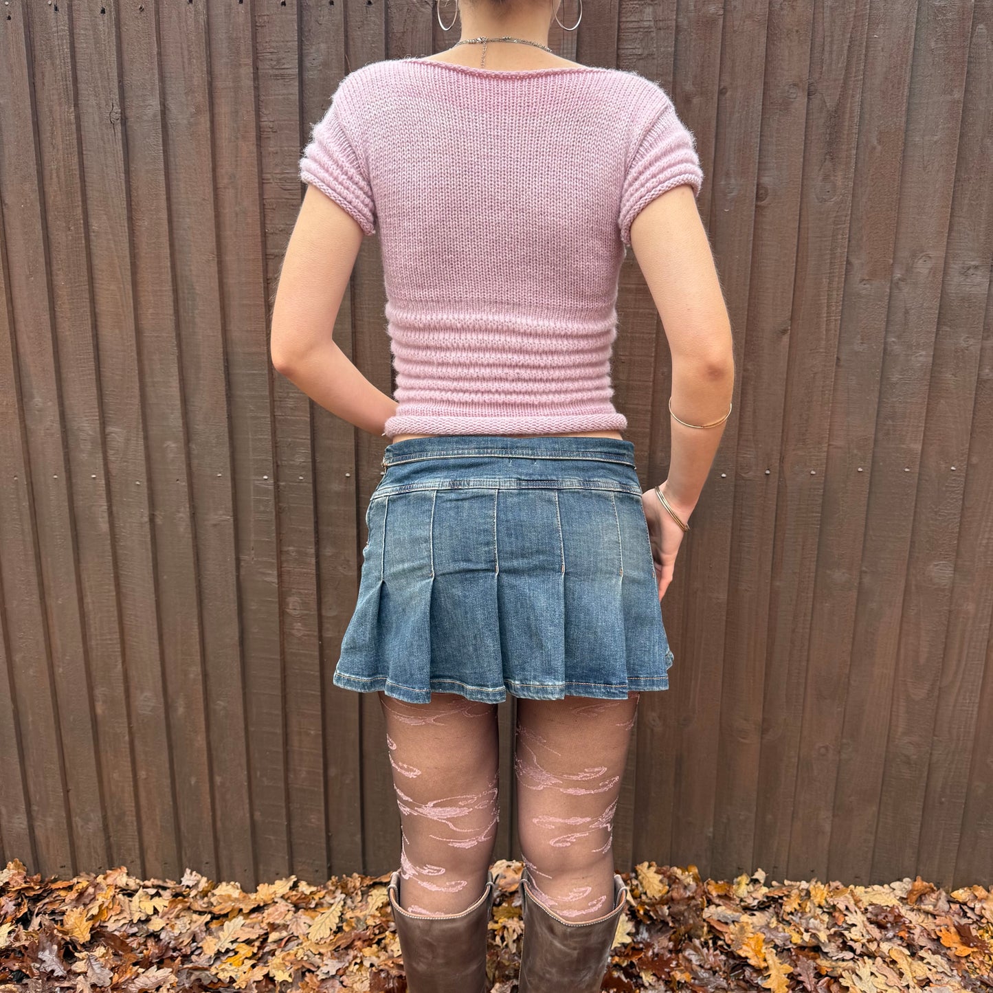 The Ripple Tee in dusky pink - handmade shirred top with puff sleeves (pre made in size S)