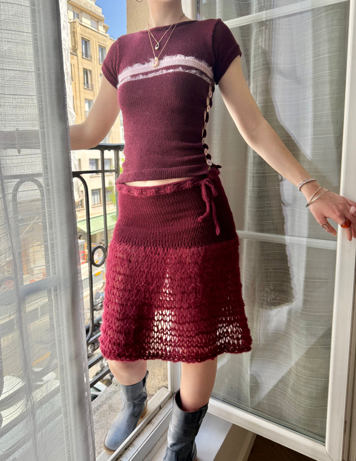 Bordeaux Midi Skirt (pre made in S)