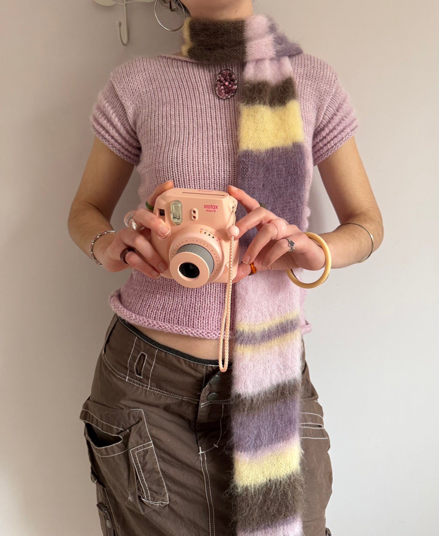 1 of 1 fluffy striped scarf - lotus flower 🪷 made to order