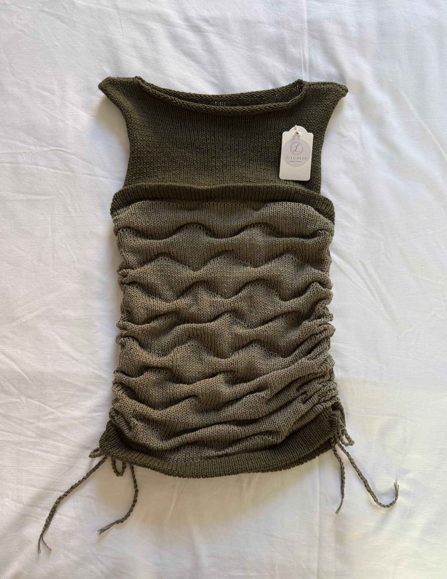 Moss Meadow textured knit vest  - pre made in size S