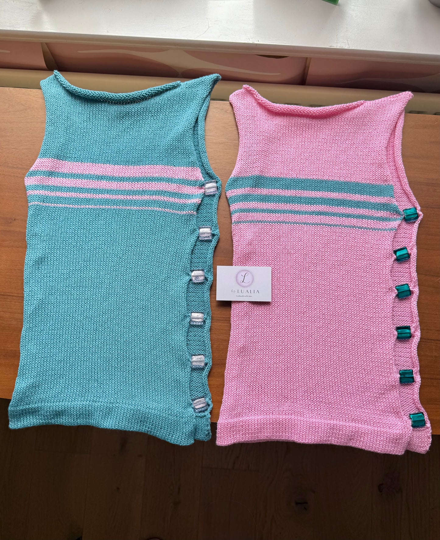 1 of 1 Bead Vest - Candy Sorbet (pre made in size S) 🩷