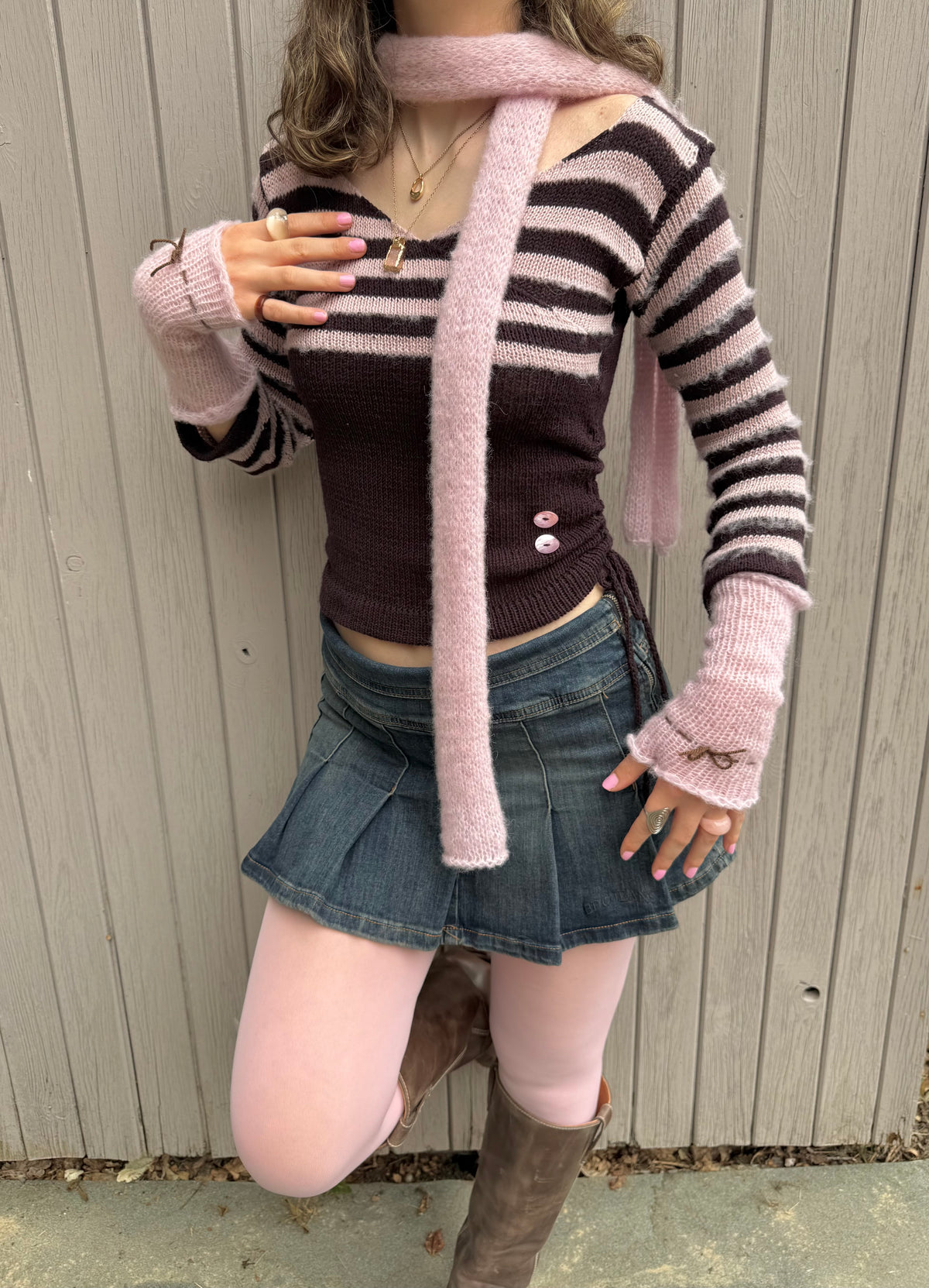 The Sugar Plum V-neck Wrap Top - with 3/4 Sleeves