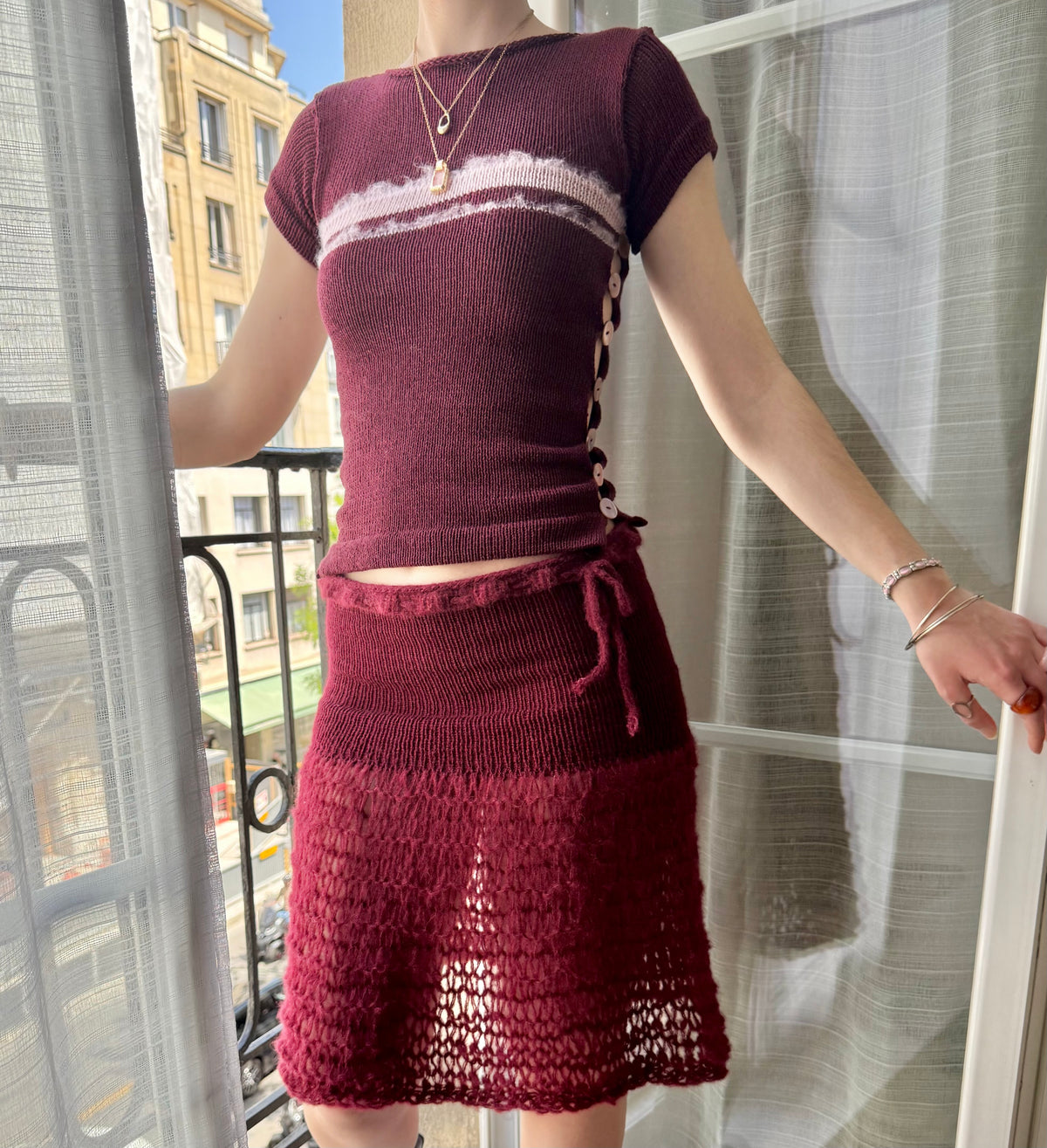 Bordeaux Pearl Tee - limited edition (pre made in XS)