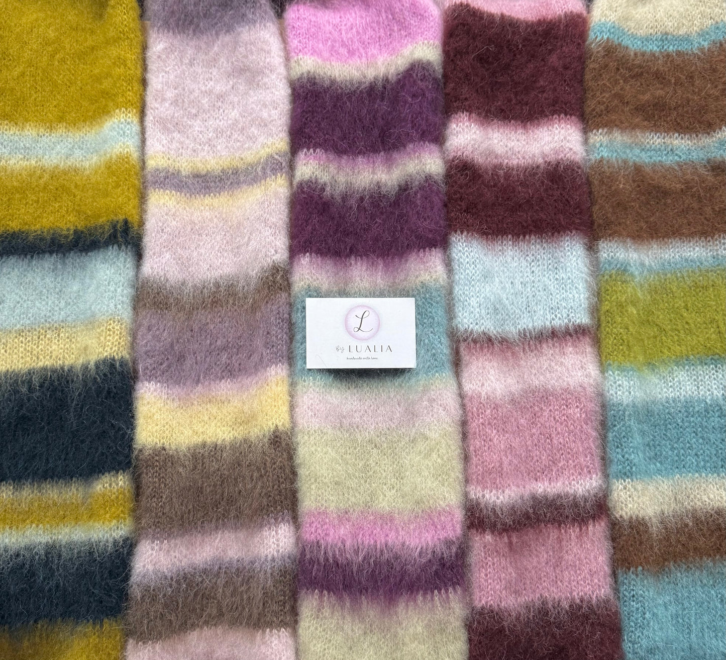 1 of 1 fluffy striped scarf - galaxy dream 💜🌌 made to order